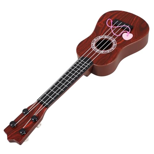 NOLITOY Ukulele Großes Realistisches Saiten Musikinstrument Rotbraunes Mini Gitarrenmodell im Handkoffer Sicheres Material Lernspielzeug für Mädchen und Jungen Ab Jahren von NOLITOY