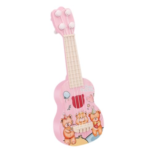 NOLITOY Ukulele Mini Gitarre Tragbar Realistisches Design Cartoon Bär Muster Musikinstrument für Kleinkinder und Mädchen Party Dekoration von NOLITOY