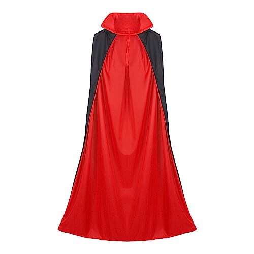 NOLITOY Vampir Umhang, Halloween Schwarz Rot Doppelseitig Mit Erwachsener, Hexenumhang Für Halloween Kostüm Damen & Herren von NOLITOY