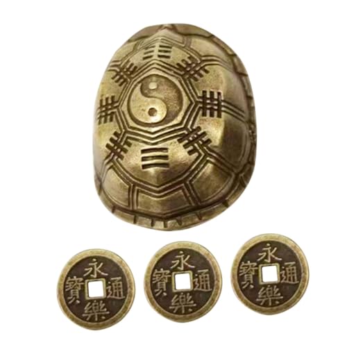 NOLITOY Vintage Messing Schildkrötenpanzer Skulptur mit Chinesischen Wahrsagemünzen Handgefertigte Schreibtisch Dekoration Vielseitige Feng Shui Figur für Zuhause und Büro Langlebiges NOLITOY Vintage Messing Schildkrötenpanzer Skulptur mit Chinesischen Wahrsagemünzen Handgefertigte Schreibtisch Dekoration Vielseitige Feng Shui Figur für Zuhause und Büro Langlebiges von NOLITOY