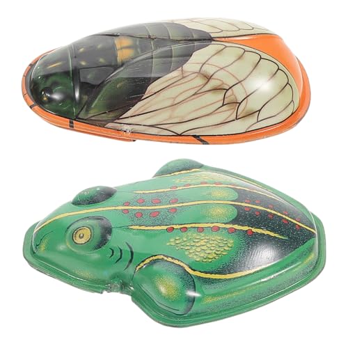 NOLITOY Vintage Miniatur Zikaden Froschspielzeug aus Blech Nostalgische Retro Dekoration für Schreibtisch und Wohnzimmer Detailreich Gestaltete Sammlerstücke NOLITOY Vintage Miniatur Zikaden Froschspielzeug aus Blech Nostalgische Retro Dekoration für Schreibtisch und Wohnzimmer Detailreich Gestaltete Sammlerstücke von NOLITOY