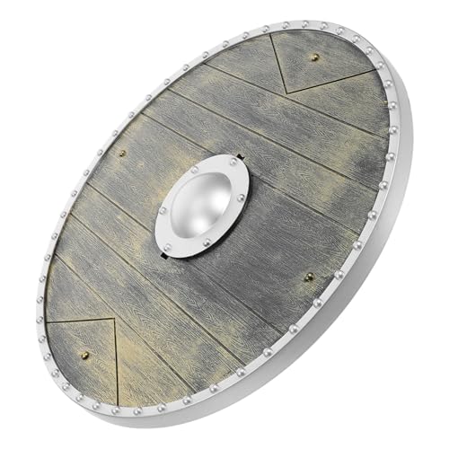 NOLITOY Vintage Runder Piratenschild aus Kunststoff Realistisches Römisches Cosplay Schild für Erwachsene Theaterrequisite für Halloween Kostümzubehör für Mittelalter Wikinger Events von NOLITOY