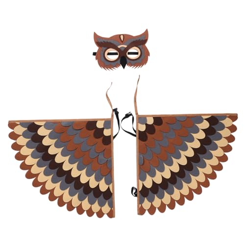 NOLITOY Vogelflügel Eulen Kostüm aus Weichem Atmungsaktivem Filz Maschinenwaschbar und Schnelltrocknend mit Detailreichen Eulen und Vogelmotiven für Rollenspiele Halloween und NOLITOY Vogelflügel Eulen Kostüm aus Weichem Atmungsaktivem Filz Maschinenwaschbar und Schnelltrocknend mit Detailreichen Eulen und Vogelmotiven für Rollenspiele Halloween und von NOLITOY