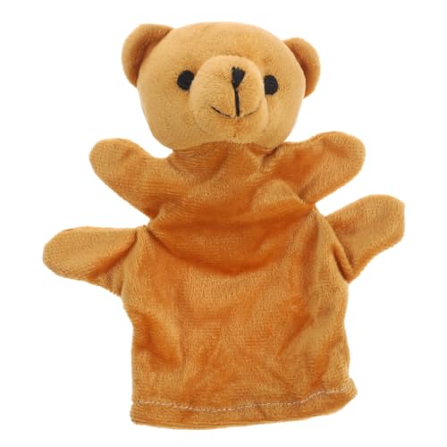 NOLITOY Weiche Bär Handpuppe Plüsch Kuscheltier für Junge Mädchen und Kleinkinder Interaktive Stofftier Puppe zum Geschichtenerzählen Tragbar für Frühe Bildung und Eltern Junge von NOLITOY