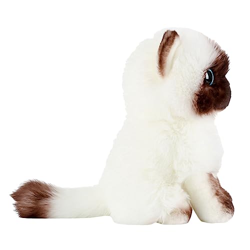 NOLITOY Weiches Plüschtier Siamkatze Lebensechte Stoffpuppe als Kuschelkissen und Dekoration Niedliches Geschenk für Katzenliebhaber Geeignet für Wohnraum von NOLITOY