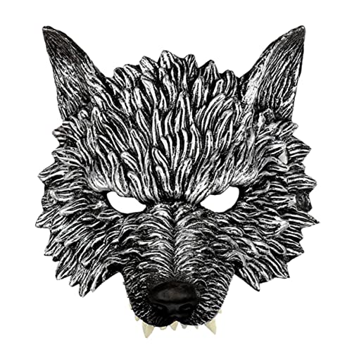 NOLITOY Werwolf-maske Katzenmasken Für Erwachsene Wolfsmaske Für Erwachsene Cosplay-requisiten Wolf Maskerade Weißes Maskenkostüm Fursuit Ankleiden Dino Augenbinde Bilden Pu-schaum Kind von NOLITOY