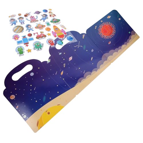 NOLITOY Wiederverwendbares Stickerbuch mit Bunten Cartoon Motiven Fördert Kreativität Hand Auge Koordination und Fantasie Abwischbar ohne Kleberückstände Pädagogisches für Kleinkinder von NOLITOY