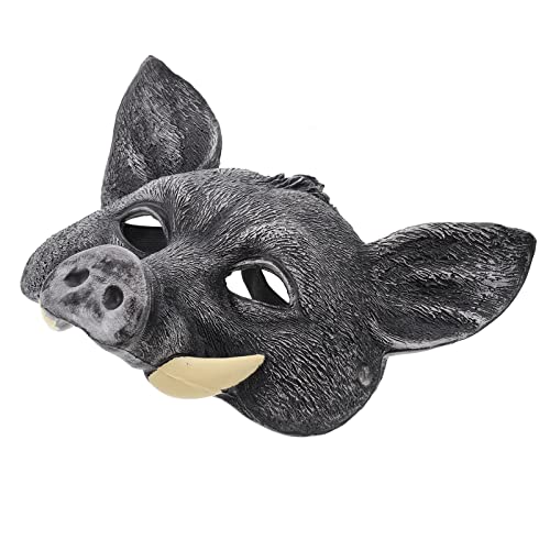 NOLITOY Wildschwein Cosplay Maske für Halloween Dekorative Tiermaske für Kostümparty Hochwertige PU Materialien für Erwachsene Kreative Wildschweinoptik für Unvergessliche Feste von NOLITOY
