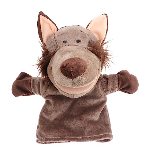 NOLITOY Wolf Handpuppe Plüsch Tier für Rollenspiele Realistisches Stofftier für Geschichtenerzähler und Puppentheater für Erwachsene von NOLITOY