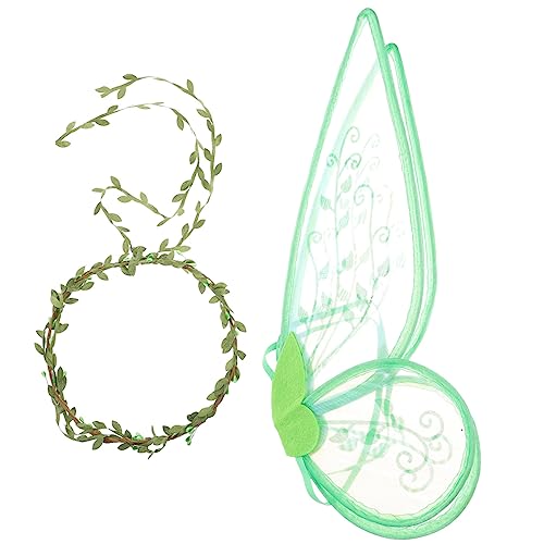 NOLITOY für Mädchen Schmetterlingsflügel aus Leichtem Gauze Grünem Blumenkranz Kostümzubehör für Party Karneval Halloween und Farbenfroh Geeignet für Erwachsene NOLITOY für Mädchen Schmetterlingsflügel aus Leichtem Gauze Grünem Blumenkranz Kostümzubehör für Party Karneval Halloween und Farbenfroh Geeignet für Erwachsene von NOLITOY