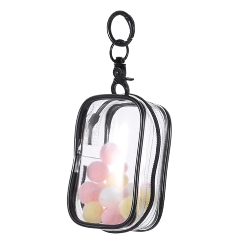 NOLITOY transparente Aufbewahrungstasche Puppentasche klar Tragen durchsichtiger Beutel mit Kordelzug klare Tragetasche Figur Puppenzubehör Mini-Puppentasche PVC Black von NOLITOY