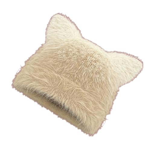 NONGYU Übergroßer Kätzchenhut mit Ohren, bunte Skimütze, pelzige Ohren, Cartoon-Foto-Requisiten, Outdoor-Kopfwickel für Halloween von NONGYU