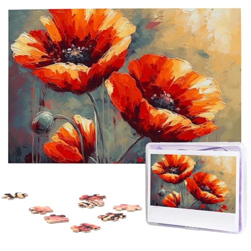 1000-teiliges Puzzle für Erwachsene, herausforderndes Puzzle für Spielabende, Geschenke, personalisiertes Bild, Puzzle, einfaches Blumen-Ölgemälde, benutzerdefiniertes Holzpuzzle für Familie, fertige von NONHAI