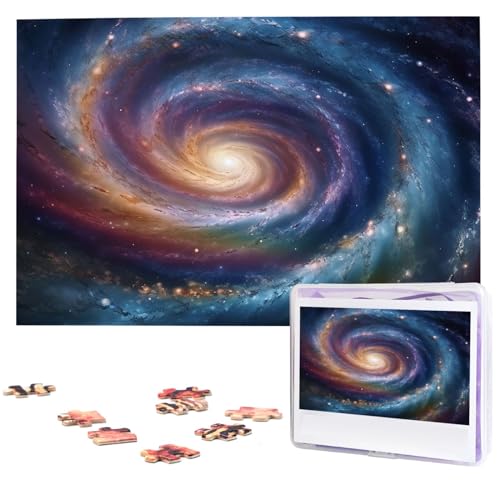 1000-teiliges Puzzle für Erwachsene, herausforderndes Puzzle für Spielabende, Geschenke, personalisiertes Bildpuzzle, Weltraumspirale, kosmische Energie, benutzerdefiniertes Holzpuzzle für Familie, von NONHAI