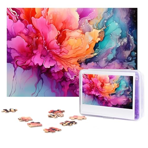 300-teiliges Puzzle für Erwachsene, personalisiertes Bilder-Puzzle, buntes Aquarellgemälde, individuelles Holzpuzzle für Familie, Geburtstag, Hochzeit, Spielabende, Geschenke, 38,1 x 25,9 cm von NONHAI