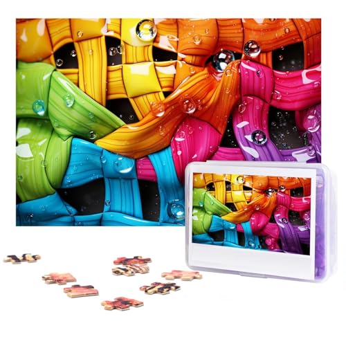 300-teiliges Puzzle für Erwachsene, personalisiertes Bildpuzzle, buntes Wasser, individuelles Holzpuzzle für Familie, Geburtstag, Hochzeit, Spielabende, Geschenke, 38,1 x 25,9 cm von NONHAI