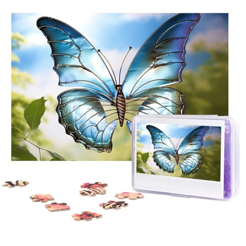 300-teiliges Puzzle für Erwachsene, personalisiertes Bildpuzzle, personalisiertes Schönheitsschmetterling, individuelles Holzpuzzle für Familie, Geburtstag, Hochzeit, Spielabende, Geschenke, 38,1 x von NONHAI