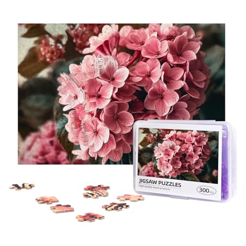 300-teiliges Puzzle für Erwachsene, personalisiertes Bildpuzzle, rosa Blumen, individuelles Holzpuzzle für Familie, Geburtstag, Hochzeit, Spielabende, Geschenke, 38,1 x 25,9 cm von NONHAI