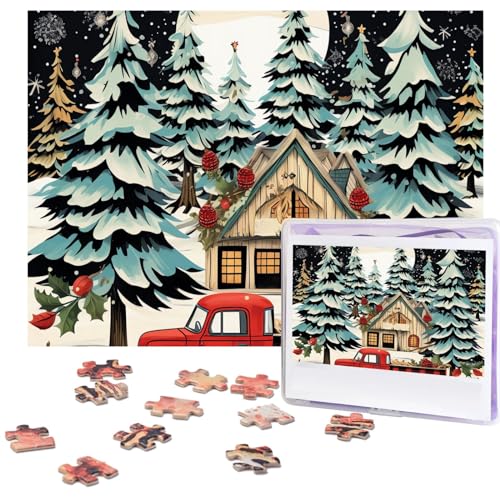 500-teiliges Puzzle für Erwachsene, personalisiertes Bilderpuzzle, Bauernhaus, Weihnachten, individuelles Holzpuzzle für Familie, Geburtstag, Hochzeit, Spielabende, Geschenke, 51,8 x 38,1 cm von NONHAI