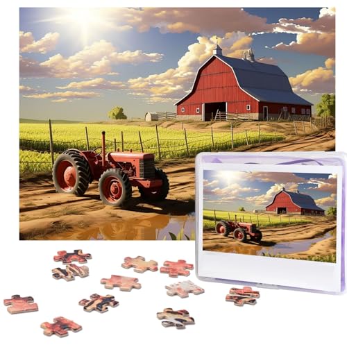 500-teiliges Puzzle für Erwachsene, personalisiertes Bilderpuzzle, Bauernhof, Morgen, Scheune, individuelles Holzpuzzle für Familie, Geburtstag, Hochzeit, Spielabende, Geschenke, 51,8 x 38,1 cm von NONHAI