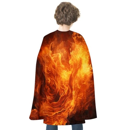 NONHAI Umhang mit brüllender Flamme für Damen und Herren, wendbarer Umhang, Halloween-Umhang, Halloween-Kostüme, Erwachsenen-Umhang für Cosplay-Party von NONHAI