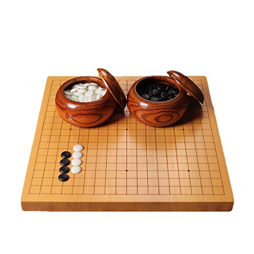 Go Schachspiel-Set, mit zwei Jujube-Holzdosen und natürlichem Bambus Go Board Chess Go Spielbrett, Geschenke für Männer und Jugendliche (Farbe: Jujube-Holz) von NOOLAR