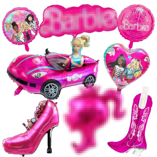 8 Stück Prinzessin Geburtstag Ballon,Rosa Luftballons,Luftballons Geburtstag Madchen,Cartoon Folienballons,Mädchen Party Deko Supplies Set,Prinzessin Luftballons Geburtstag von NOOLUSI