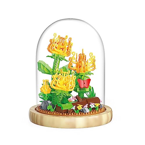 NOOLY 611 Stück Goldene Chrysantheme Blumen Bausteine Mit Kunststoffabdeckung Für Heim- Und Bürodekoration KLJMH-01 von NOOLY