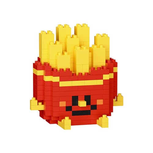 NOOLY Baustein für Lebensmittel und Obst, Mini Bausteine Set Für Kinder Und Erwachsene Home Und Office Dekoration Spielzeug WKLJM-04 (Goldene Pommes Frites, 234 Stück) von NOOLY