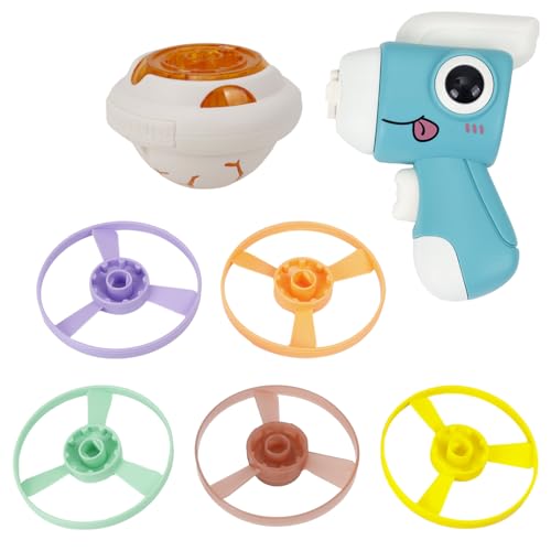 NOOLY Flying Disc Launcher Spielzeug, Fliegende Untertasse Spielzeug Für Kinder Für 3+ Jahre Alte Jungen Und Mädchen FGFD-01 (Blau) von NOOLY