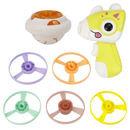 NOOLY Flying Disc Launcher Spielzeug, Fliegende Untertasse Spielzeug Für Kinder Für 3+ Jahre Alte Jungen Und Mädchen FGFD-01 (Cyan) von NOOLY