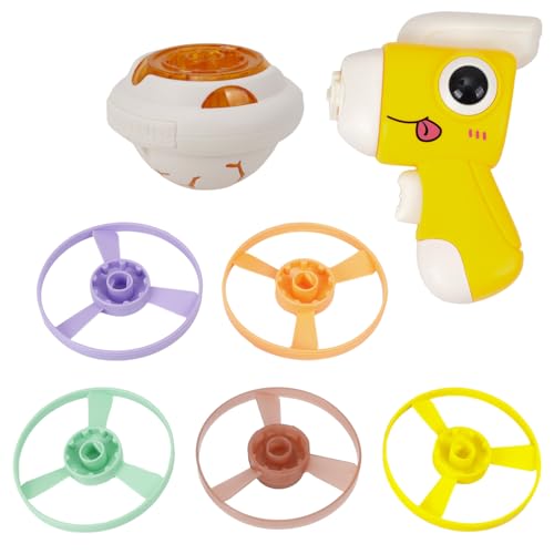 NOOLY Flying Disc Launcher Spielzeug, Fliegende Untertasse Spielzeug Für Kinder Für 3+ Jahre Alte Jungen Und Mädchen FGFD-01 (Gelb) von NOOLY