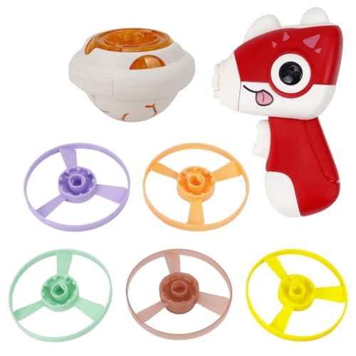 NOOLY Flying Disc Launcher Spielzeug, Fliegende Untertasse Spielzeug Für Kinder Für 3+ Jahre Alte Jungen Und Mädchen FGFD-01 (Rot) von NOOLY