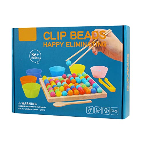 NOOLY Holz Beads Spiel, Holzspielzeug Brettspiele für Kinder ab 3 Jahren XXLZY-01 von NOOLY