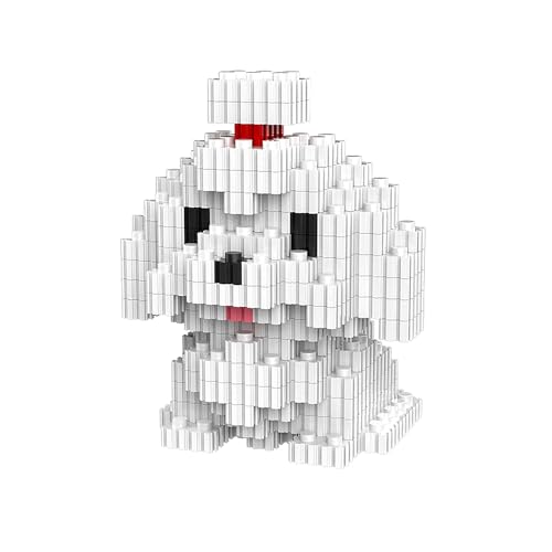 NOOLY Hund Serie Bausteine, Mini Bausteine Set Für Erwachsene Und Jungen Mädchen CLJM-01 (Malteser) von NOOLY