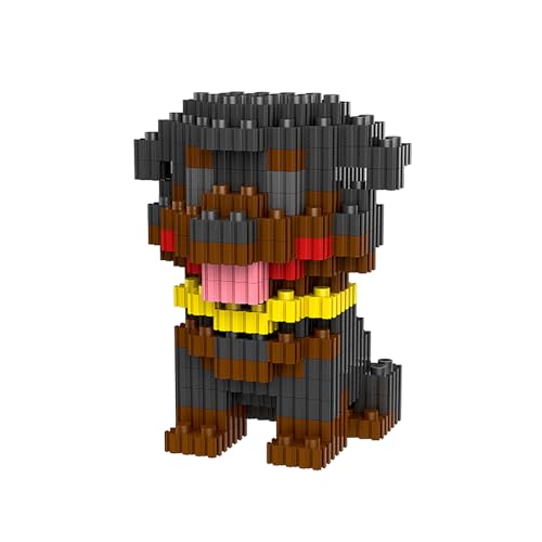 NOOLY Hund Serie Bausteine, Mini Bausteine Set Für Erwachsene Und Jungen Mädchen CLJM-01 (Rottweiler) von NOOLY