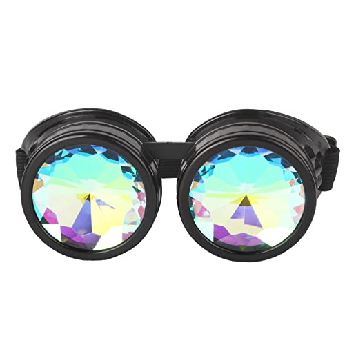 NOOLY Kaleidoskop Brille, Steampunk Goggles Für Halloween Cosplay Party WHTYJ-01 (Schwarz) von NOOLY