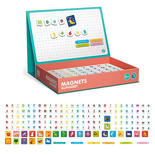 NOOLY Magnetische Puzzles für Kinder Spielzeug Lernspielzeug für Alter 5+Jahre alte Jungen Mädchen CLPT-01 (Alphanumerisch-Stufe 6) von NOOLY
