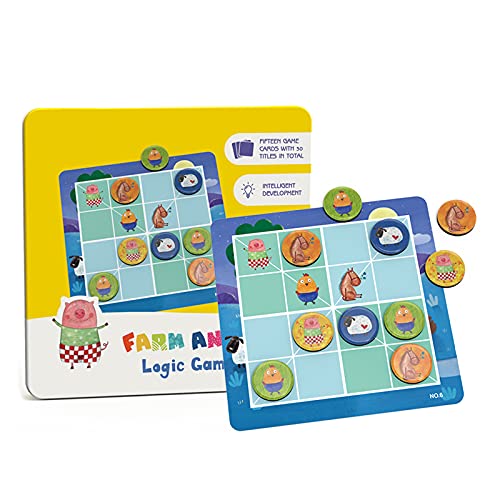 NOOLY Magnetisches Sudoku Puzzle Spielzeug für Kinder ab 3 Jahren PW0414 (Nutztiere) von NOOLY