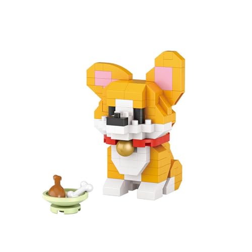 NOOLY Niedlich Mini Tiere Bausteine Set Für Haus Und Büro Dekoration KLJM-11 (Corgi, 160 Stück) von NOOLY