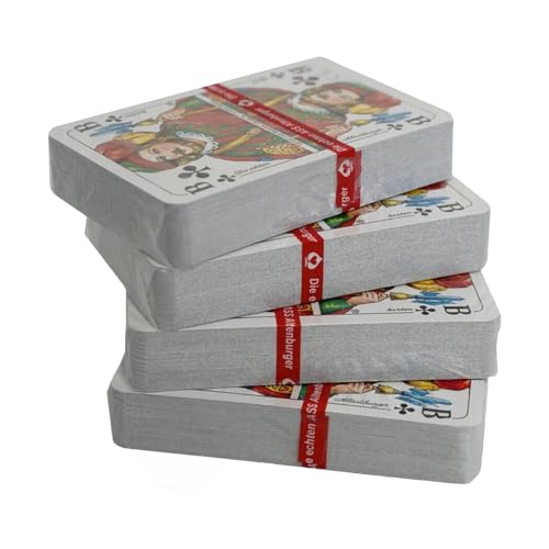 NORDIC SCHILLER NS Spielkarten Kartenspiel Rommé Profiqualität für Rommé, Bridge,Canasta Poker oder Skat 55 Blatt BLAU und ROT (4-Deck (2X ROT-2x Blau)) von NORDIC SCHILLER