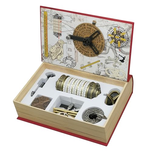 Cryptex-Set, 6 Stück Metallpuzzle 3D Gehirntraining Rätsel für Erwachsene und Jugendliche, Entriegelung von ineinandergreifenden Puzzles Cryptex-Set, 6 Stück Metallpuzzle 3D Gehirntraining Rätsel für Erwachsene und Jugendliche, Entriegelung von ineinandergreifenden Puzzles von NORDISTRICT