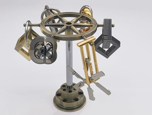 Spaßiges Metall-Denkspiel-Puzzle, 6-teiliges Gehirntraining-3D-Spielzeug und 1-teiliges Metall-Puzzle-Gestell von NORDISTRICT