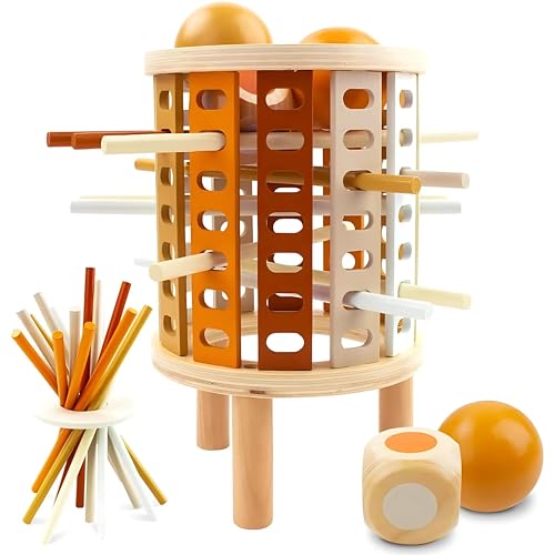Montessori Spiel aus Holz – Gesellschaftsspiel Lernspiel 3-10 Jahre | Balance-Tour mit 28 bunten Stäbchen & Würfeln | Feinmotorik, Strategie & Koordination | Geschenk für Kinder Jungen Mädchen, Montessori Spiel aus Holz – Gesellschaftsspiel Lernspiel 3-10 Jahre | Balance-Tour mit 28 bunten Stäbchen & Würfeln | Feinmotorik, Strategie & Koordination | Geschenk für Kinder Jungen Mädchen, von NOREO