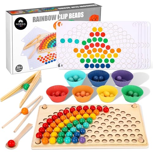 NOREO Holzspiel Montessori - Lernspielzeug 3, 4, 5, 6 Jahre - Handübungen und Motorik - Farblernen - Kreatives Puzzle für Mädchen und Jungen NOREO Holzspiel Montessori - Lernspielzeug 3, 4, 5, 6 Jahre - Handübungen und Motorik - Farblernen - Kreatives Puzzle für Mädchen und Jungen von NOREO