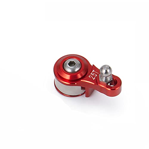 NORMICHIC 25T Aluminium Servo Saver Arm für TRX4 TRX6, Differential- und Schaltlenkgetriebearm für Traxxas RC Crawler (Rot) von NORMICHIC