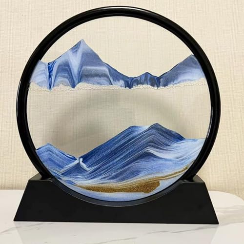 NOTRYA Sherem Art Sand Ripple, Libiyi Sherem Art Sand, 3D beweglicher Sand-Kunstbild-Dekor, Sandkunst flüssige Bewegung, Dotmalls Sherem Art Sand, Desktop-Home-Office-Dekor (Blue,S) von NOTRYA