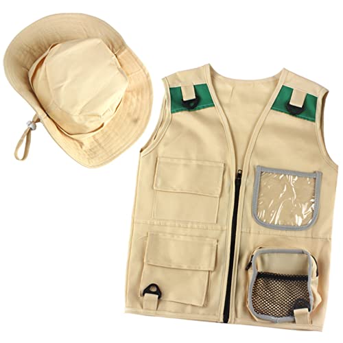 NOUVARis Outdoor-Abenteuer-Kit, Khaki Cargo-Weste und Hut für Junge Kinder Bequemes und Langlebiges EntdeckerkostüM Rollenspielspielzeug NOUVARis Outdoor-Abenteuer-Kit, Khaki Cargo-Weste und Hut für Junge Kinder Bequemes und Langlebiges EntdeckerkostüM Rollenspielspielzeug von NOUVARis