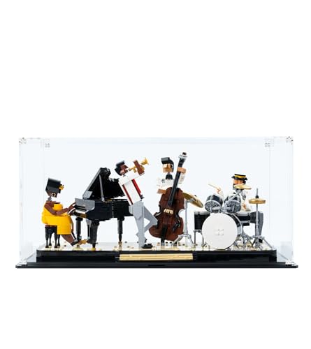 NOVDA Acryl-Vitrine für Lego Ideas Jazz Quartet 21334, staubdichte Vitrine für Lego 21334, Größe: 48 x 25 x 28 cm (Modell Nicht im Lieferumfang enthalten) von NOVDA