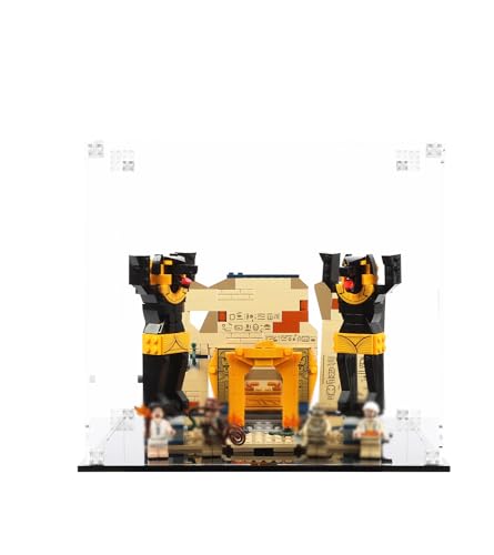 NOVDA Acryl-Vitrine für Lego Indiana Jones Escape from The Lost Tomb 77013, staubdichte Vitrine für Lego 77013, Größe: 25 x 25 x 25 cm (Modell Nicht im Lieferumfang enthalten) von NOVDA